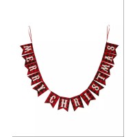 Glitzhome Plaid Banner ”Merry Christmas”
