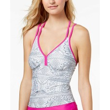 Go by Gossip Optical Fantasy Racerback Top Women’s Swimsuit (Gray, M)