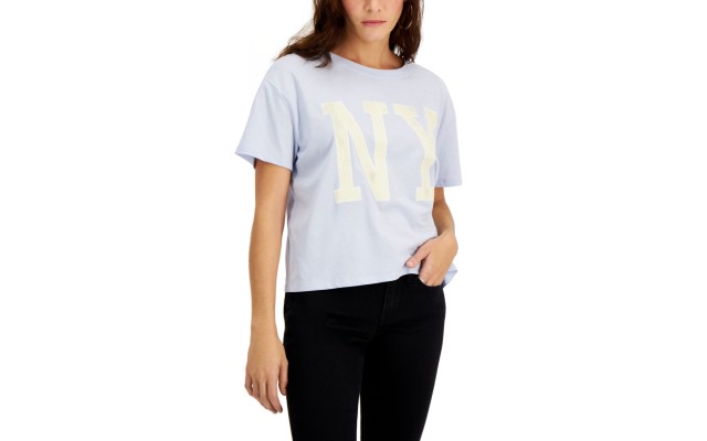  Juniors’ Ny Short-Sleeve T-Shirt Light Blue/S
