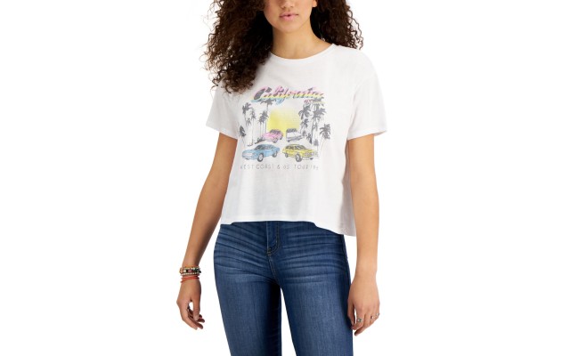  Womens California Car-Print T-Shirt