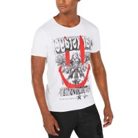GUESS Men’s Short Sleeve Backstage Crew Neck T-Shirt, White, X-Large