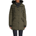  Quilted Bib & Faux Fur-Trimmed Hooded Anorak (Medium, Olive)