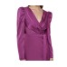  Womens Belted Puff-Sleeve Dress, Purple/8
