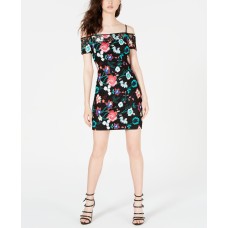 Guess Womens Lace Off-The-Shoulder Cocktail Dress, Black/0