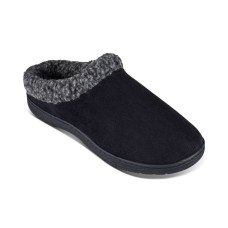 Haggar Men’s Faux-Suede Clog Slippers with Fleece Collar