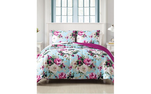  Ambrosia 2-Pc. Reversible Twin Comforter Set, Aqua
