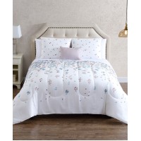 Hallmart Collectibles Waterfall Floral Reversible 12-Pc. King Comforter Set, Blush/Blue, King