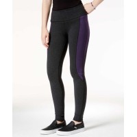 Hippie Rose Juniors’ Colorblocked Leggings, Black Aubergine, Medium