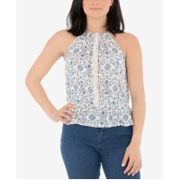 Hippie Rose Juniors’ Peplum-Hem Textured Top, X-Large, Blue