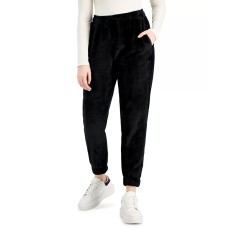 Hippie Rose Juniors’ Plush Jogger Pants, Black, Small