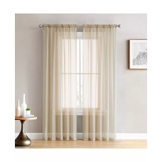 Hlc. me Canberra Sheer Voile Rod Pocket Curtain Panels