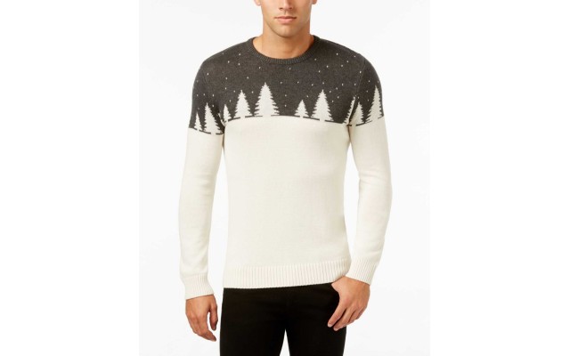  Mens Big & Tall Colorblocked Pullover Sweater (Gray, XL)