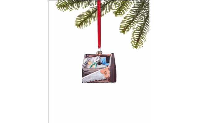 Holiday Lane All About You Toolbox Ornament, Brown
