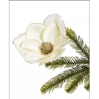 Holiday Lane Bugs and Botanical Magnolia Flower Clip-On Tree Ornament