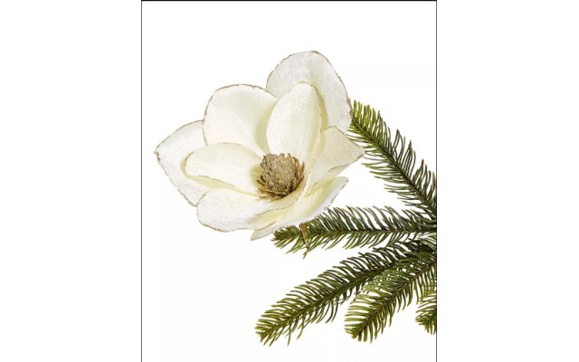 Holiday Lane Bugs and Botanical Magnolia Flower Clip-On Tree Ornament