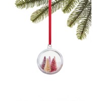 Holiday Lane Burgundy Blush Dome With Multicolor Sisal Tree Ornament