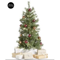 Holiday Lane Evergreen Dreams 42″ Light-Up Green Tree with Ball Ornaments