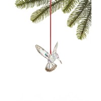 Holiday Lane Glittered Bird Ornament, White