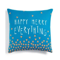 Holiday Lane Happy Merry Everything Decorative Pillow (Blue)
