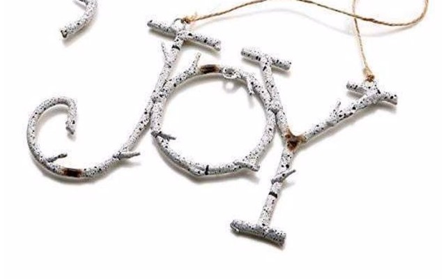  ‘Joy’ Metal Birch Branch Christmas Ornament