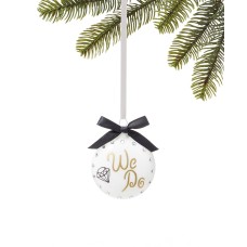 Holiday Lane Our First Home “We Do” Ball Ornament, White