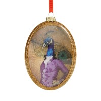 Holiday Lane Peacock Pattern Disk Ornament