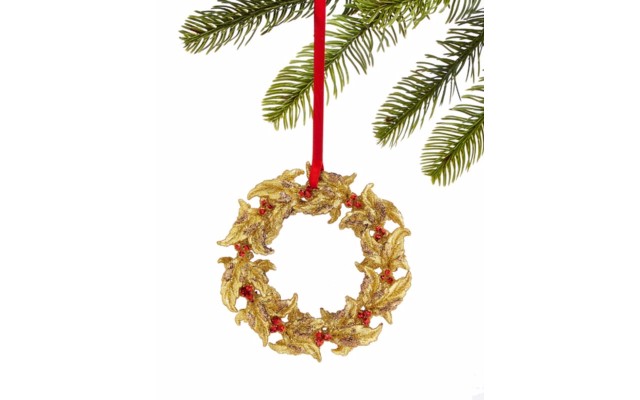  Renaissance Angel Gold Tone Wreath Christmas Tree Ornament, 5”