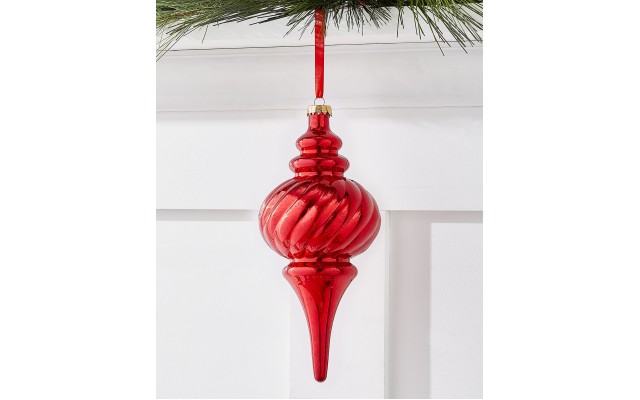  Ruby Holiday Oversized Red Finial Ornament