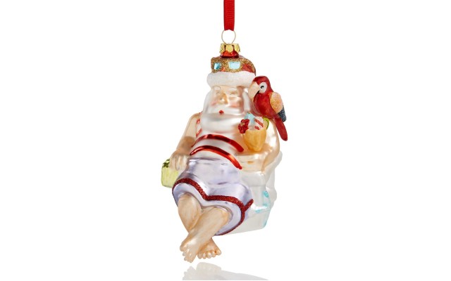  Santa with a Drink Ornament
