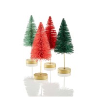 Holiday Lane Set Of 4 6 Sisal Christmas (Orange/Green)