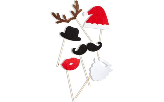  Set Of 6 Christmas Photo Booth Props