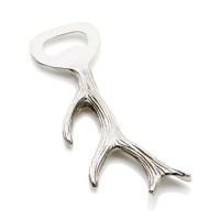 Holiday Lane Silver Brass Antler Bottle Opener