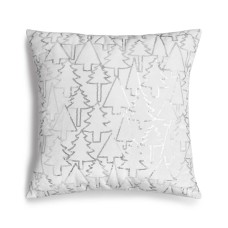 Holiday Lane Silver Sequin Tree 16″ Square Decorative Pillow