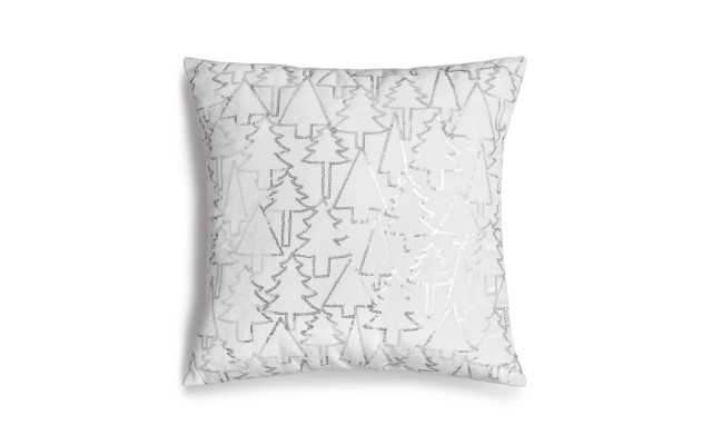  Silver Sequin Tree 16″ Square Decorative Pillow