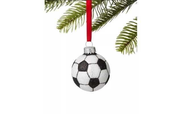 Holiday Lane Sports Glitter Soccer Ball Ornament