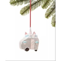 Holiday Lane Sugar Plum Glass Camper Ornament