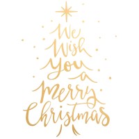 Holiday Lane We Wish You A Merry Christmas Gold-Tone Typography Wall Decal