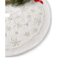 Holiday Lane White Sequins & Snowflakes Tree Skirt