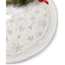 Holiday Lane White Sequins & Snowflakes Tree Skirt