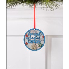 Holiday Lane World Traveler Round Paper “Travel, Wander, Explore” Glitter Ornament