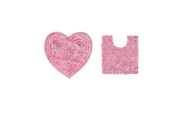  Bell Flower Collection Absorbent Cotton, Soft Rug, Machine wash dry, 25″x25″/20″x20″, Pink