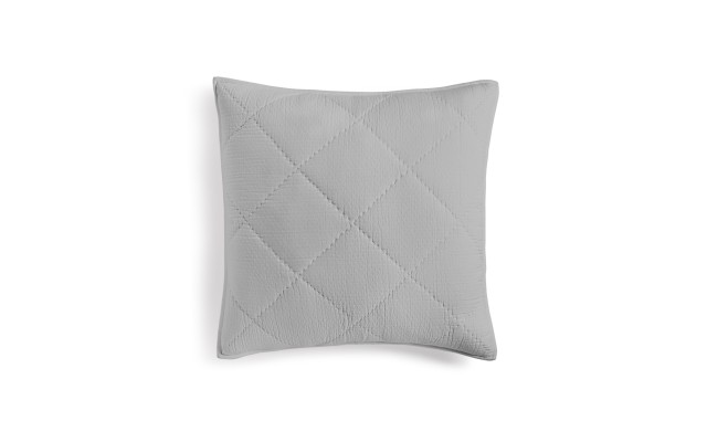  Dobby Diamond Quilted Sham, European, Grey