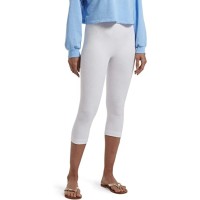 Hue Women’s Play Reversible French Terry Ultra High Waist Capri Pants, White, M/L