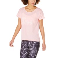 Ideology Women’s Be Authentic Graphic T-Shirt (Peach Kiss, L)