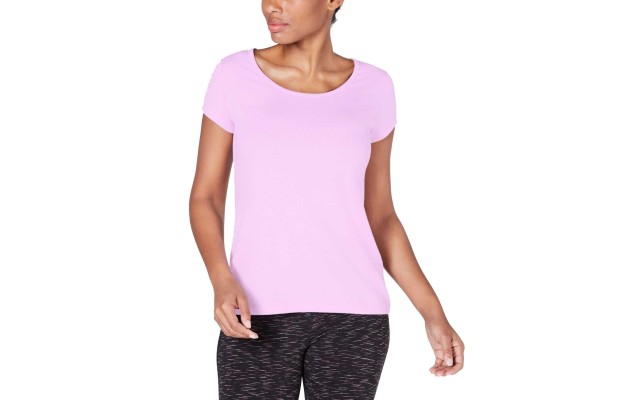 Women’s Mesh-Back T-Shirt Tops, Lilac Moon, Small