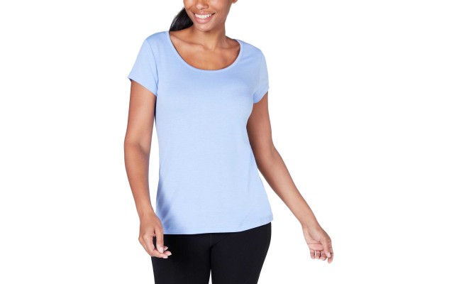  Women’s Mesh-Back T-Shirt Tops, Pleasant Periwinkle, X-Small