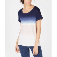 Ideology Women’s Tie-Dyed Strappy-Back High-Low Hem T-Shirt (Navy, Xs)