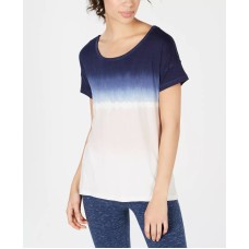 Ideology Women’s Tie-Dyed Strappy-Back High-Low Hem T-Shirt (Navy, Xs)