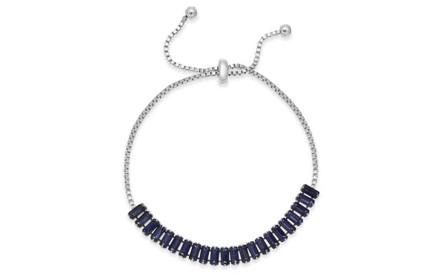  Baguette-Crystal Slider Bracelets, Navy