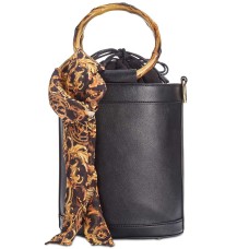 INC International Concepts Bamboo Bucket Crossbody (Black)